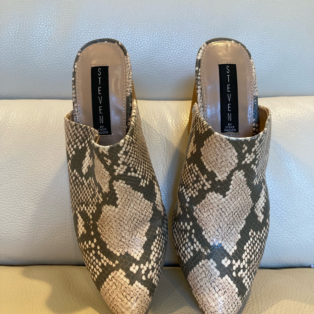 Steven By Steve Madden Snake Print Mules. - image 2